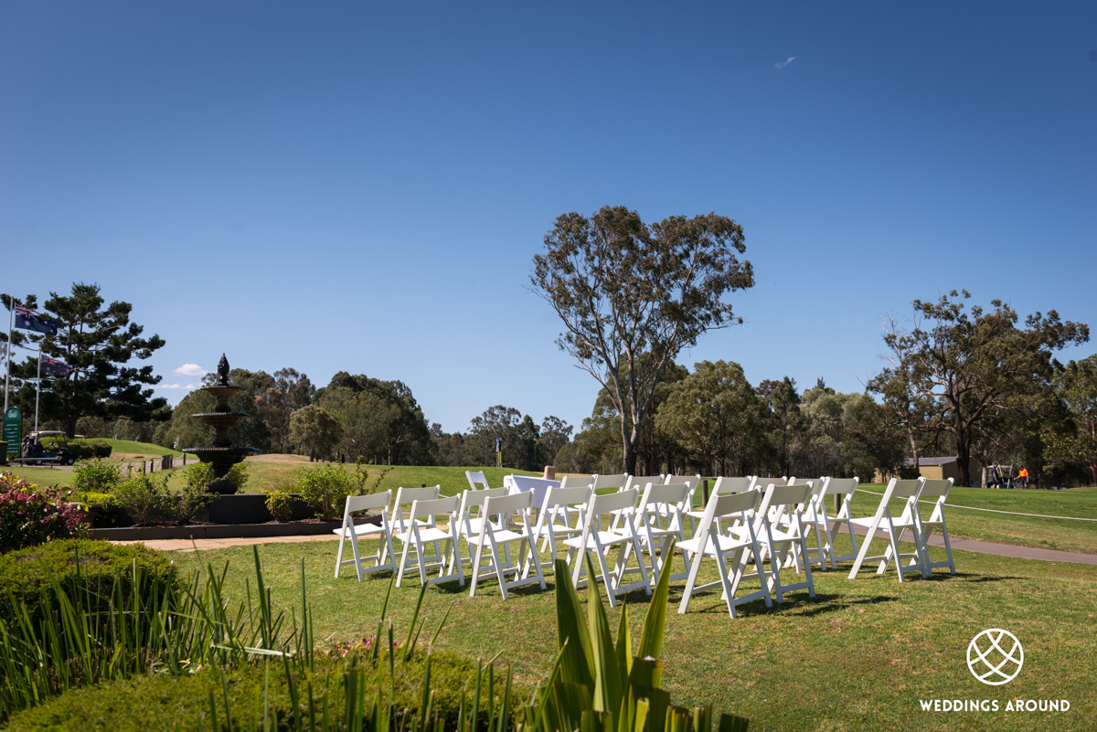 Wedding ceremony with a picturesque backdrop
