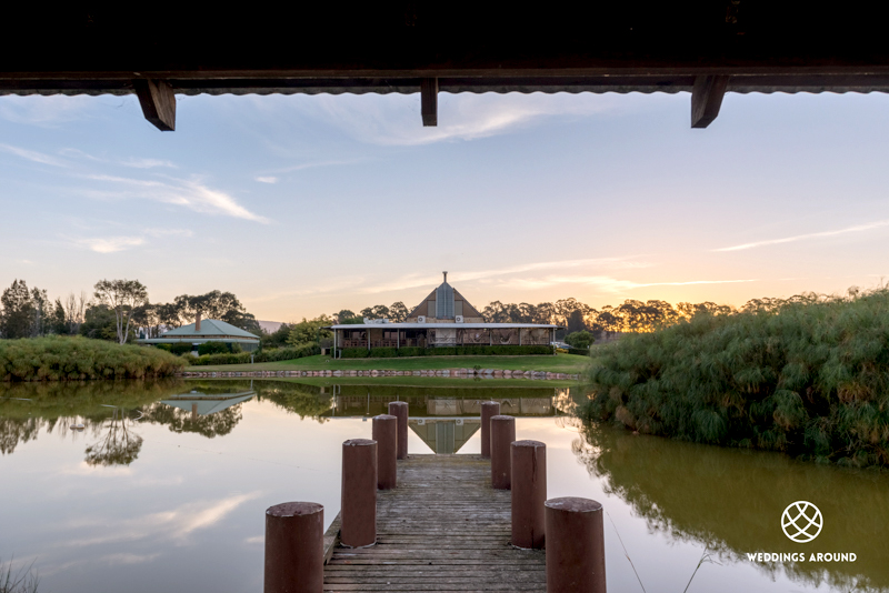 Jetty and picturesque pond