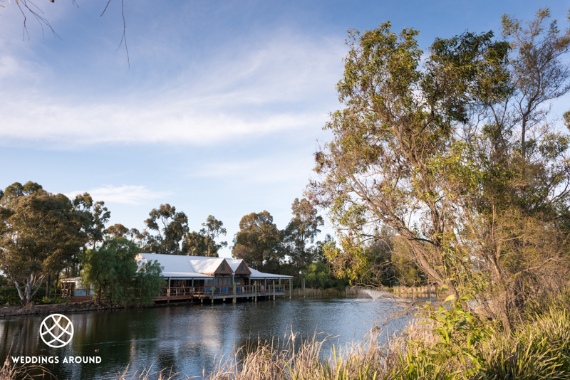 Members Lodge overlooking lake.