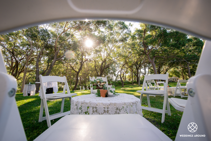 You could choose to have an outdoor wedding reception